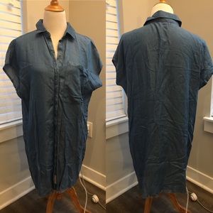 denim button down dress - size small never worn